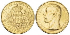 MONACO. Albert I, 1889-1922. 100 Francs 1904. Fr. 13. 32,24 g. Gold. schöne Goldpatina vorzüglich