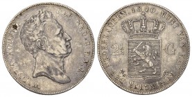 Niederlanden 1840 2 1/2 Gulden in Silber 24.85g selten KM 67 
sehr schön bis vorzüglich