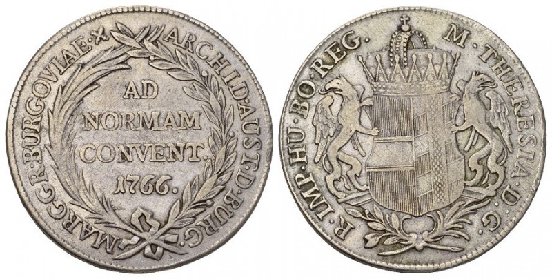 Maria Theresia, 1740-1780. Konv.-Taler 1766, Günzburg. Variante mit nach r. 
ver...