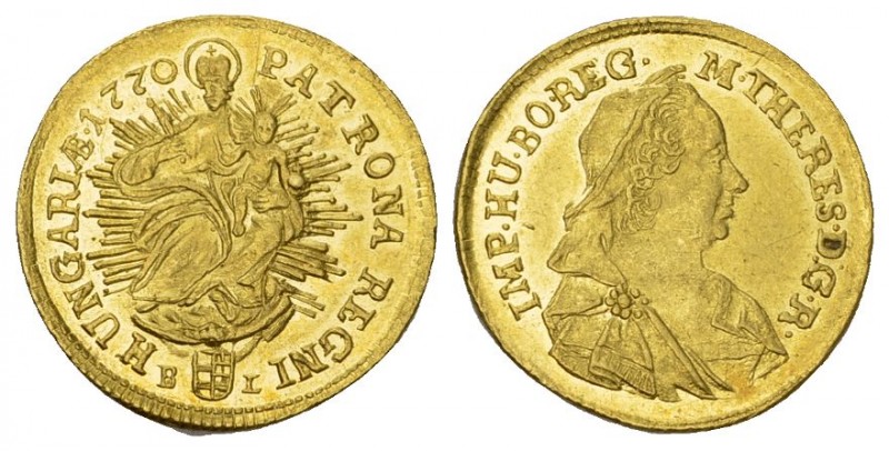 RÖMISCH-DEUTSCHES REICH Maria Theresia, 1740-1780 Dukat 1770 BL, Nagybánya. 3,46...