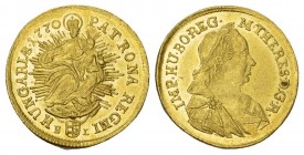 RÖMISCH-DEUTSCHES REICH Maria Theresia, 1740-1780 Dukat 1770 BL, Nagybánya. 3,46 g. Eypeltauer 303, Fb. 182. bis unzirkuliert
