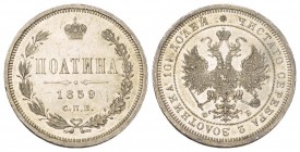 Russland 1859 Poltina 1/2 Rubel Silber 10.5g St.Petersburg Bitkin 97 bis unzirkuliert