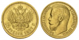Russland 1897 15 Rubel Gold 13.1g selten vorzüglich
