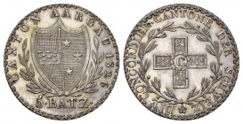 Aargau, Kanton. AR 5 Batzen 1826 (26 mm, 4.29 g).HMZ 2-22j.
bis unzirkuliert
