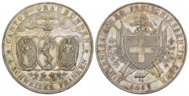 Chur . Eidgenössisches Freischiessen in Chur, 4 Franken 1842, Silber. 28,35 g. Richter 836a. HMZ 2-1340a. Vorzüglich