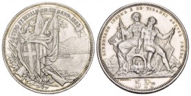Schweiz, Eidgenossenschaft. AR 5 Franken 1883 (24.96 g). Tiro federale in Lugano.
HMZ 2-1343n vorzüglich