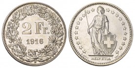 Eidgenossenschaft 2 Franken 1916 B, Bern. Divo 318, HMZ 2-1202u.Besserer 
Jahrgang. bis unzirkuliert