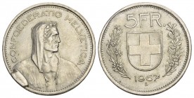 Eidgenossenschaft Schweiz 1967 5 Franken Silber 15g Fremdkörperprägung 
vorzüglich