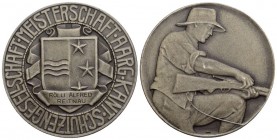 AARGAU. Silbermedaille o.J. (ab 1920), Rheinfelden. 49.74 g. 50 mm. Kantonalschützengesellschaft. Richter 62a. Martin 31, Vorzüglich Originalbox