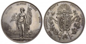 Schweiz, Genf. AR Medaille 1851 (38 mm, 24.16 g), auf das Tir fédéral. Richter 572b.
Schöne Patina vorzüglich