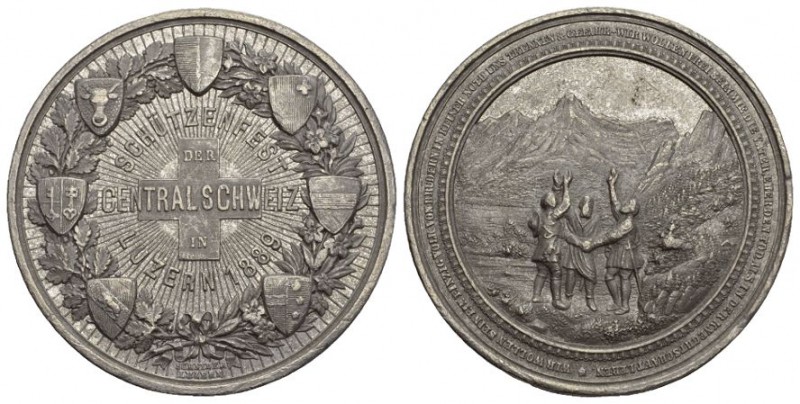 Luzern Medaille 1889 (Stempel von Anton Schnyder) auf das Schützenfest der Centr...