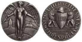 Luzern Silbermedaille o. J. (1920). Sempacher Schiessen. Ehrenpreis. 16.95 g. Richter 897b. FDC