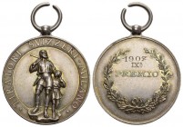 Schweiz Tessin Milano 1907 Silbermedaille Schützenfest 16.8g Richter 2103a 
selten bis unzrikuliert