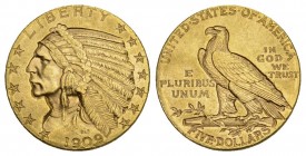 USA USA 1909 5 Dollar Gold 8g selten Indianer bis unzirkuliert