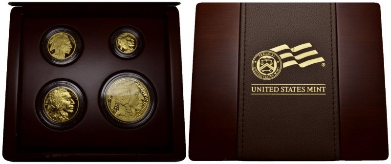 USA 2008 Buffalo Set Gold mit Originalbox 1/10 Oz/1/4 oz / 1/2 oz / 1 oz Gold se...