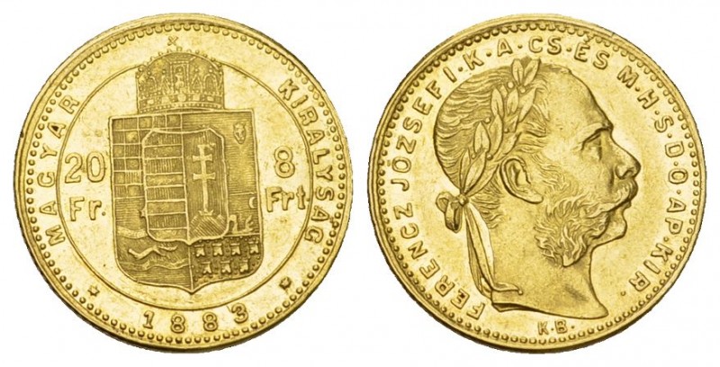 Ungarn 1883 20 Florin Gold 6.5g selten fast unzirkuliert