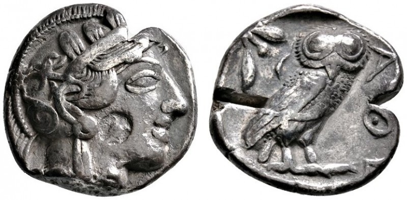 Attika
Athen. Tetradrachme ca. 393-350 v. Chr. Athenakopf im attischen Helm nac...