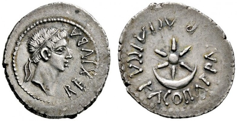 Numidia
Juba II. und Kleopatra Selene 25 v. Chr. -23 n. Chr. Denar ca. 10 v. Ch...