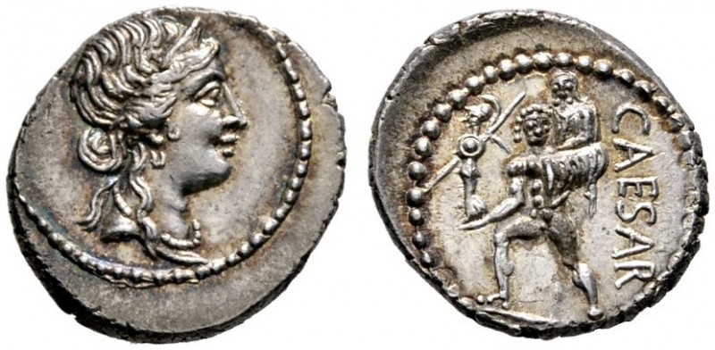 Imperatorische Prägungen
Julius Caesar †44 v. Chr.
Denar 47-46 v. Chr. -Heeres...