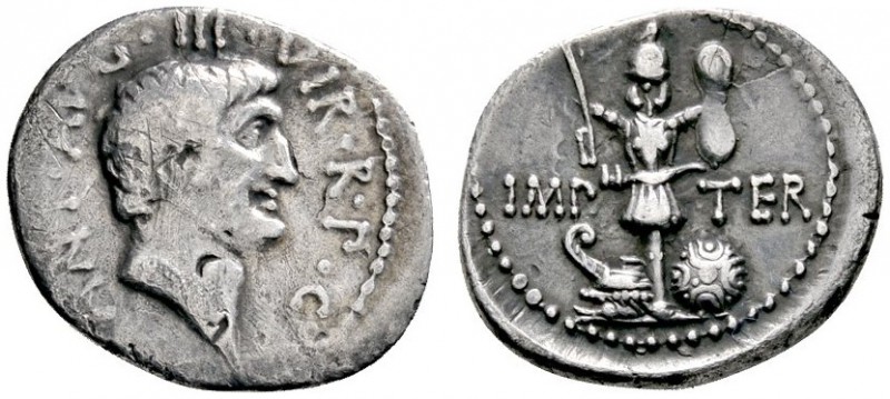 Imperatorische Prägungen
Marcus Antonius † 30 v. Chr.
Denar 37 v. Chr. -Münzst...