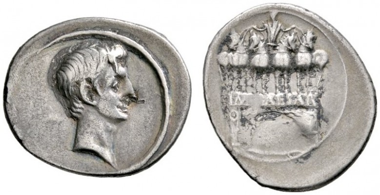 Kaiserzeit
Augustus 27 v. Chr. -14 n. Chr.
Denar 29-27 v. Chr. -Münzstätte in ...