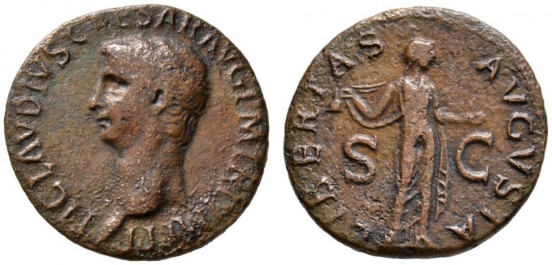 Kaiserzeit
Claudius 41-54
As ca. 50/54 -Rom-. TI CLAVDIVS CAESAR AVG P M TR P ...