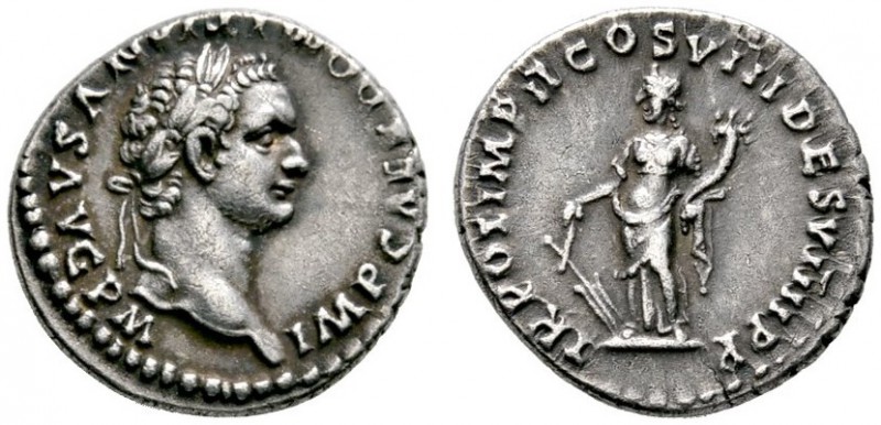 Kaiserzeit
Domitianus (ab 81 Augustus) 69-96
Denar 82 -Rom-. IMP CAES DOMITIAN...