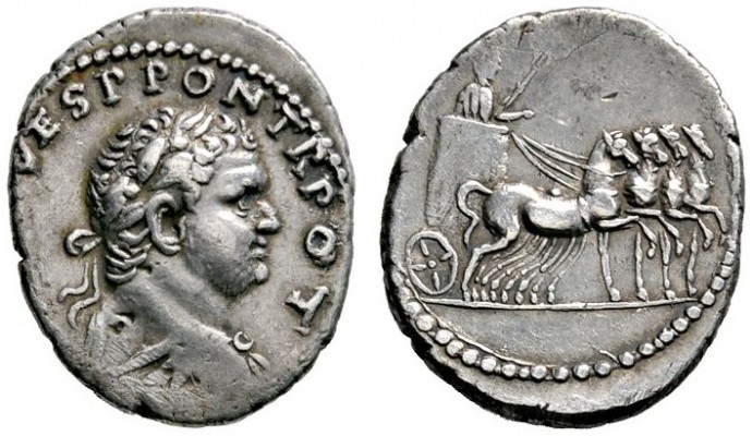 Kaiserzeit
Titus 69-81 (ab 79 Augustus)
Denar (als Caesar) 72/73 -Antiochia-. ...