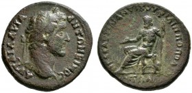 Kaiserzeit
Antoninus Pius 138-161
AE-31 mm (Provinzialprägung für Thrakia) -Philippolis-. Belorbeerte Büste nach rechts / Zeus nach links thronend. ...