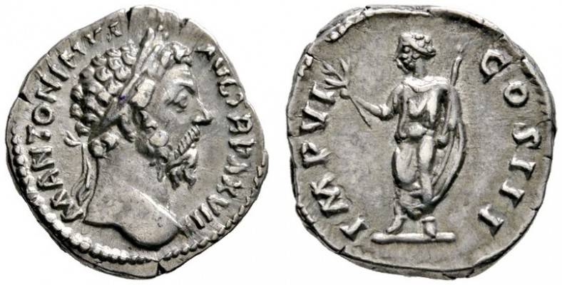 Kaiserzeit
Marcus Aurelius 161-180
Denar 173/174 -Rom-. M ANTONIVS AVG TR P XX...