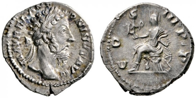Kaiserzeit
Marcus Aurelius 161-180
Denar 176/180 -Rom-. M AVREL ANTONINVS AVG....