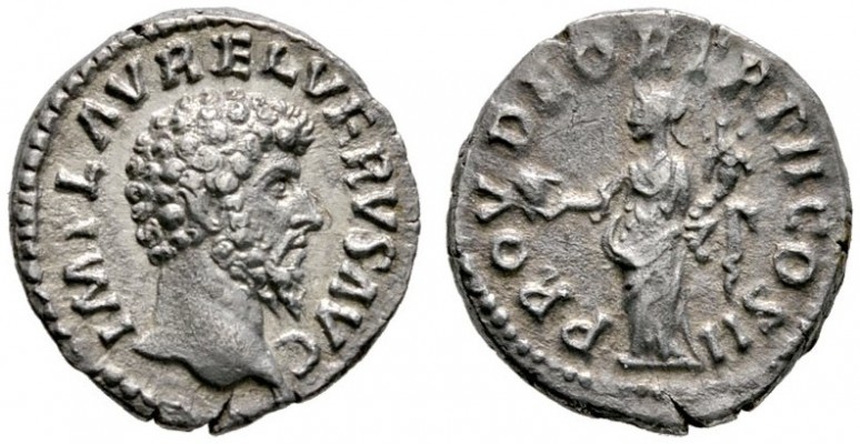 Kaiserzeit
Lucius Verus 161-169
Denar 162 -Rom-. IMP L AVREL VERVS AVG. Bloße ...