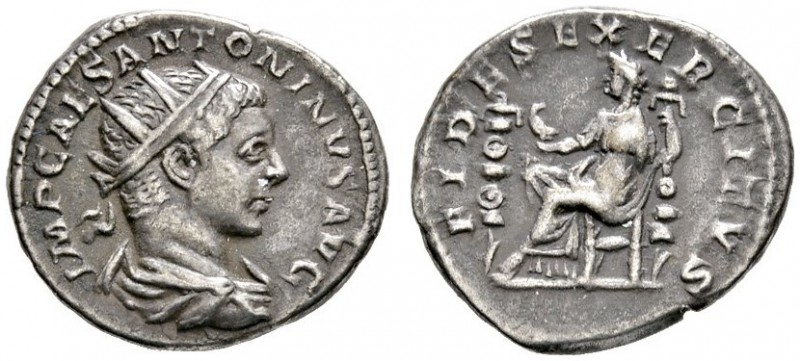 Kaiserzeit
Elagabalus 218-222
Antoninian -Rom-. IMP CAES ANTONINVS AVG. Drapie...