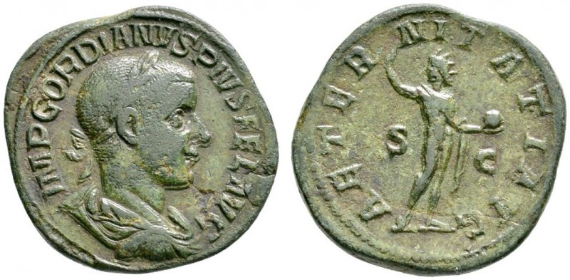 Kaiserzeit
Gordianus III. 238-244
Sesterz 240 -Rom-. IMP GORDIANVS PIVS FEL AV...