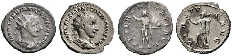 Kaiserzeit
Gordianus III. 238-244
Lot (2 Stücke): Antoniniane -Rom-. Drapierte...