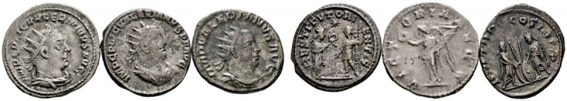 Kaiserzeit
Valerianus I. 253-260
Lot (3 Stücke): Antoniniane -Rom- bzw. -Antio...