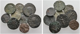 Kaiserzeit
Claudius II. Gothicus 268-270
Lot (9 Stücke): Antoniniane -Rom-. Büste mit Strahlenkrone nach links bzw. rechts / Ubertas nach links steh...