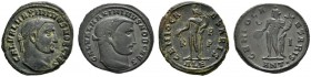 Kaiserzeit
Maximinus II. Daia 305-309-313
Lot (2 Stücke): Folles (als Caesar) -Alexandria- bzw. -Antiochia-. Belorbeerte Büste nach rechts / Genius ...