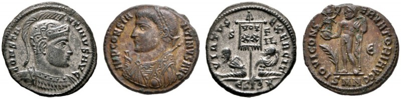 Kaiserzeit
Constantinus I. der Grosse 307-337
Lot (2 Stücke): Folles. Belorbee...