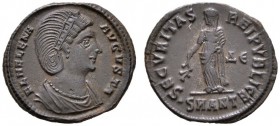 Kaiserzeit
Helena †328, Mutter des Constantinus
Mittelfolles (19 mm) -Antiochia-. FL HELENA AVGVSTA. Drapierte Büste mit Diadem nach rechts / SECVRI...
