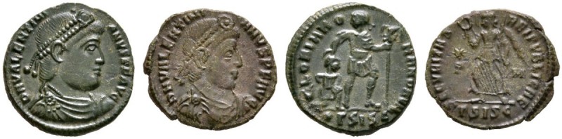Kaiserzeit
Valentinianus I. 364-375
Lot (2 Stücke): Kleinbronzen (AE-18 mm) -S...