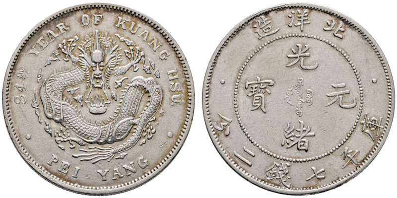 China-Provinz Chihli (Pei-Yang)
Dollar Jahr 34 (1908). Prägung unter Kuang Hsu ...
