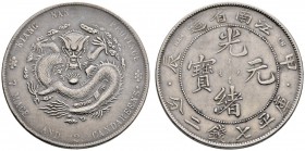 China-Provinz Kiagnan
Dollar o.J (1904). HAH-CH und mit zwei Punkten im äußeren Reif. Yeo. 145a13, Dav. 171. 26,59 g
gutes sehr schön
Aus Sammlung ...
