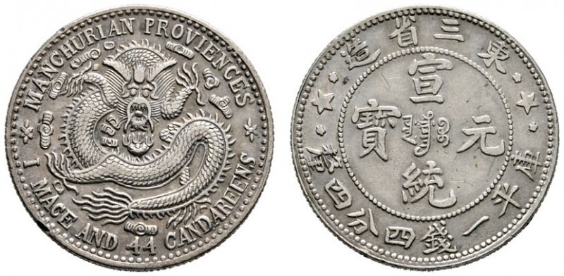 China-Provinz Mandchurian
20 Cents o.J. (1911). Y. 213a, Kann 265, L./M. 494. 5...