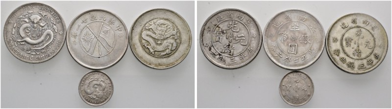 China-Provinz Yunnan
Lot (4 Stücke): 50 Cents o.J. (1909/11), o.J. (1920/31) un...
