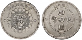 China-Republik
1. Republik 1912-1949
Dollar Jahr 1 (1912). Provinz Szechuan. Prägung der Militärregierung. Y. 456.1, Kann 775, L./M. 366, Dav. 202. ...