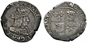 Frankreich-Königreich
Francois I. 1515-1547
Teston du Dauphiné o.J. -Cremieu-. Gekröntes Brustbild nach rechts / Quad­riertes Wappen. Dupl. 821, Cia...