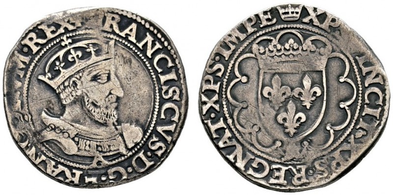 Frankreich-Königreich
Francois I. 1515-1547
Teston o.J. -Paris-. 23e Type. Gek...