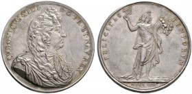 Frankreich-Königreich
Louis XIV. 1643-1715
Silbermedaille 1663 von Roettiers, auf das glückliche und blühende Frankreich. Büste mit großer Perücke n...