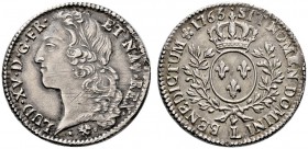 Frankreich-Königreich
Louis XV. 1715-1774
1/2 Ecu aux bandeau 1766 (aus 1765) -Bayonne-. Gad. 314, Ciani 2125, Dupl. 1681.
feine Patina, Avers leic...